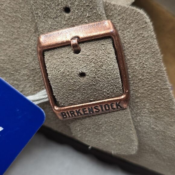 NIB Birkenstock Boston Soft Footbed Suede Leather - Beige Sz L 10 / M 8 - Picture 7 of 11